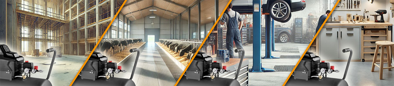 Compressori mobili per diversi ambiti di utilizzo – cantiere, agricoltura, officina automobilistica, officina hobbistica